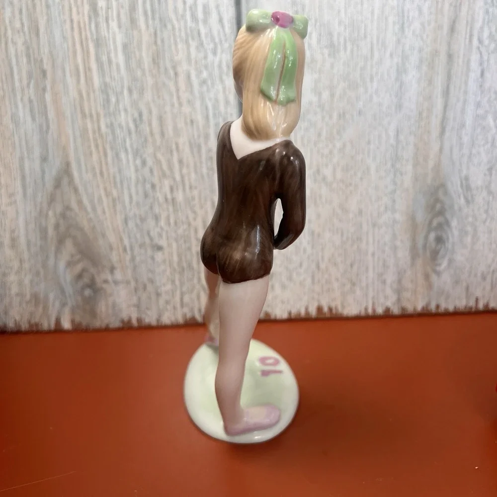 Heartline 10th Birthday Ballerina Gymnast Porcelain Figurine Cake Topper Vintage